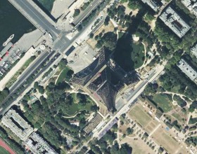 Vista aérea de la Torre Eiffel