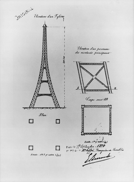 Dibujo de la patente de Eiffel 