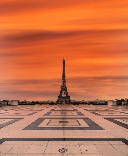 Torre Eiffel desde el Trocadéro al amanecer