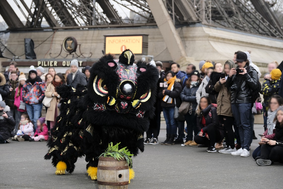 Foto de la Asociación Francesa de Danza del Dragón y el León Chinos. 